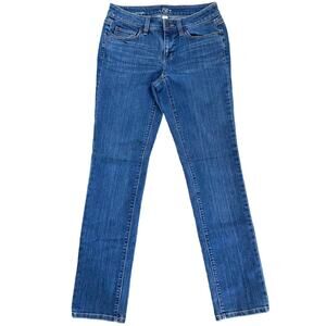 Ann Taylor Loft Mid Rise Modern Straight Leg Denim Medium Wash Preppy Women's  2